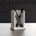 Minimalist Concrete White Pen Holder, Modern Desk Organizer for Pens & Pencils