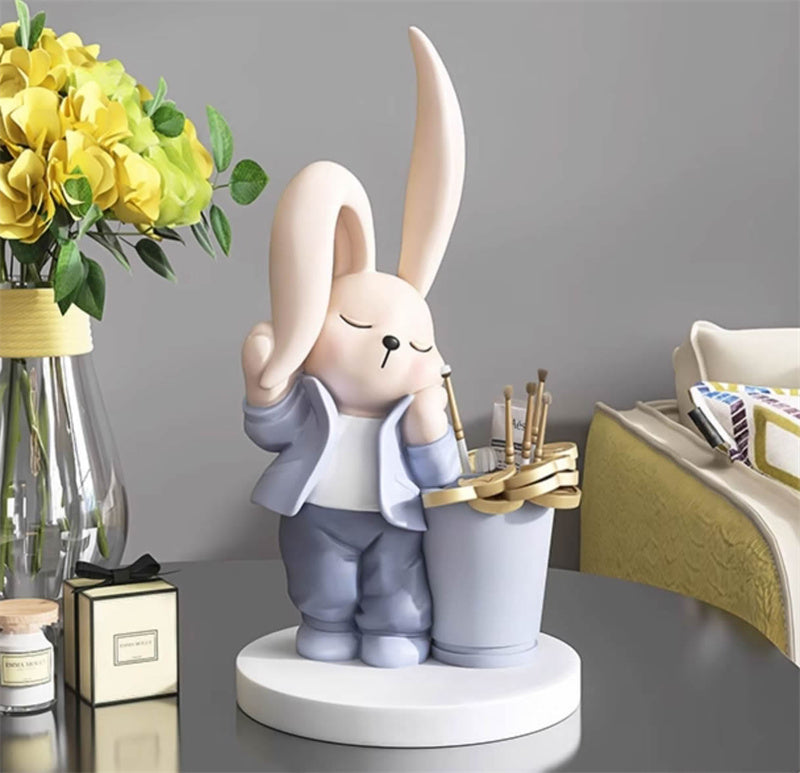 Adorable Bunny-Shaped Resin Pen Holder – Cute Desk Organizer for Pens, Pencils & Stationery