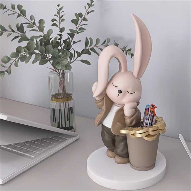 Adorable Bunny-Shaped Resin Pen Holder – Cute Desk Organizer for Pens, Pencils & Stationery