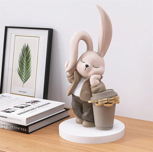 Adorable Bunny-Shaped Resin Pen Holder – Cute Desk Organizer for Pens, Pencils & Stationery