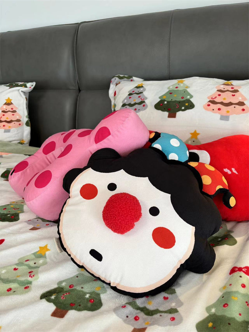 Cartoon boy and girl plush pillows, cute decorative cushions and backrests