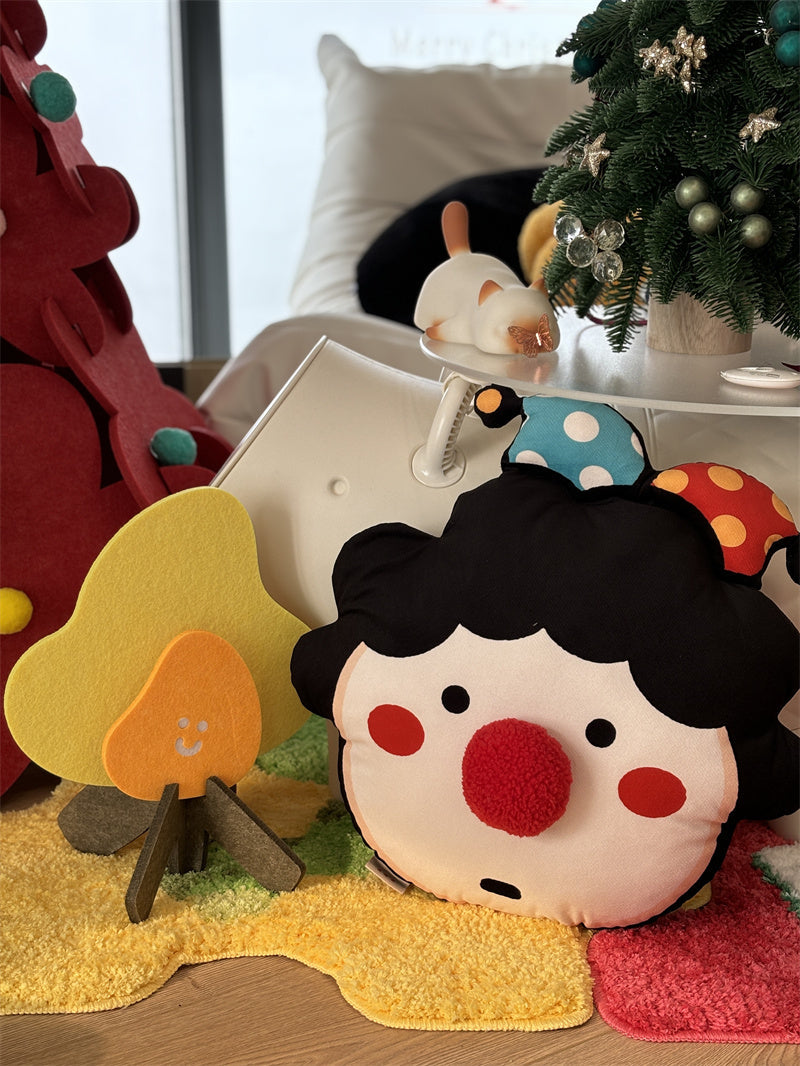 Cartoon boy and girl plush pillows, cute decorative cushions and backrests