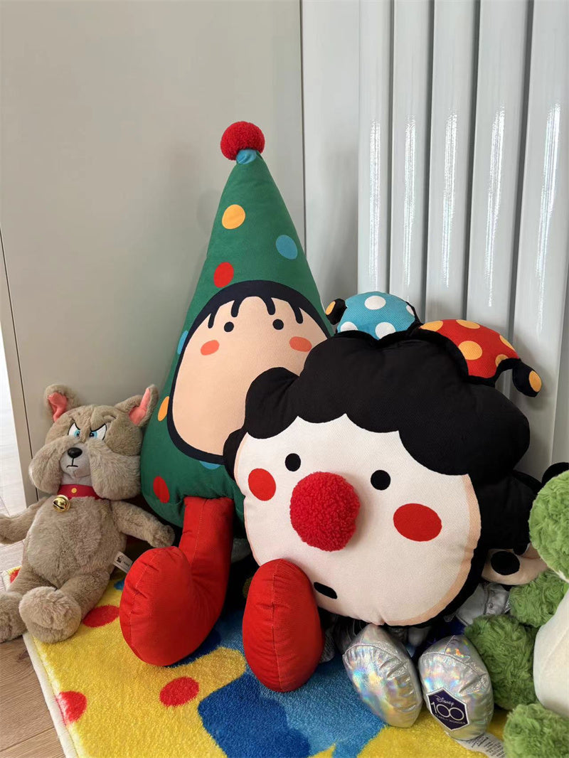 Cartoon boy and girl plush pillows, cute decorative cushions and backrests