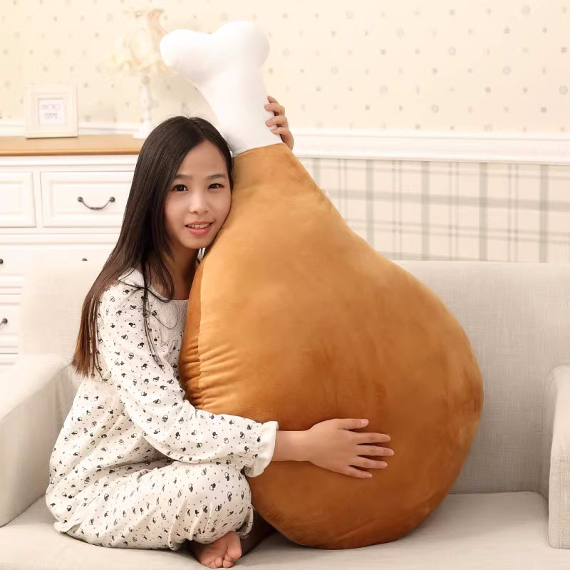 Chicken Drumstick - Shaped Plush Pillow, Cute Food - Themed Cushion