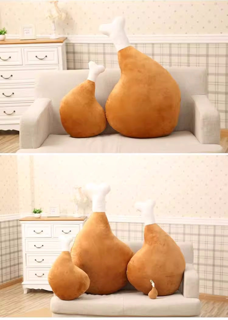 Chicken Drumstick - Shaped Plush Pillow, Cute Food - Themed Cushion
