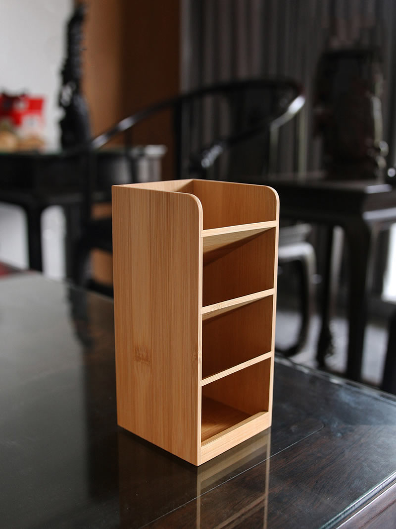 Premium Walnut Wood Desk Organizer & Pen Holder - Stylish Office & Home Storage Solution