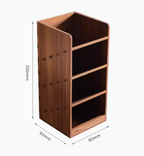 Premium Walnut Wood Desk Organizer & Pen Holder - Stylish Office & Home Storage Solution