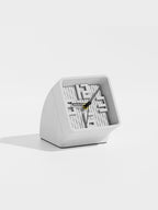Concrete Desk Clock, Modern Geometric Table Clock with Unique 3D Number Design