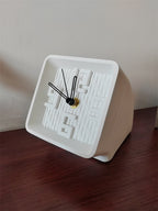 Concrete Desk Clock, Modern Geometric Table Clock with Unique 3D Number Design