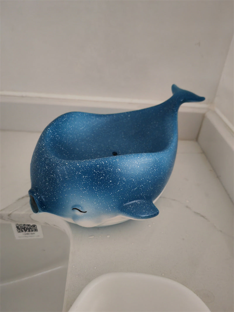 Cute Dolphin - Shaped Ceramic Soap Dish, Ocean - Themed Bathroom Soap Holder