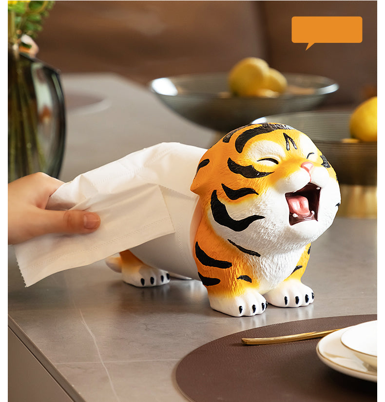 Cute Tiger Toilet Paper Holder – Desktop & Bathroom Tissue Dispenser for Kitchen, Vanity & Home Décor