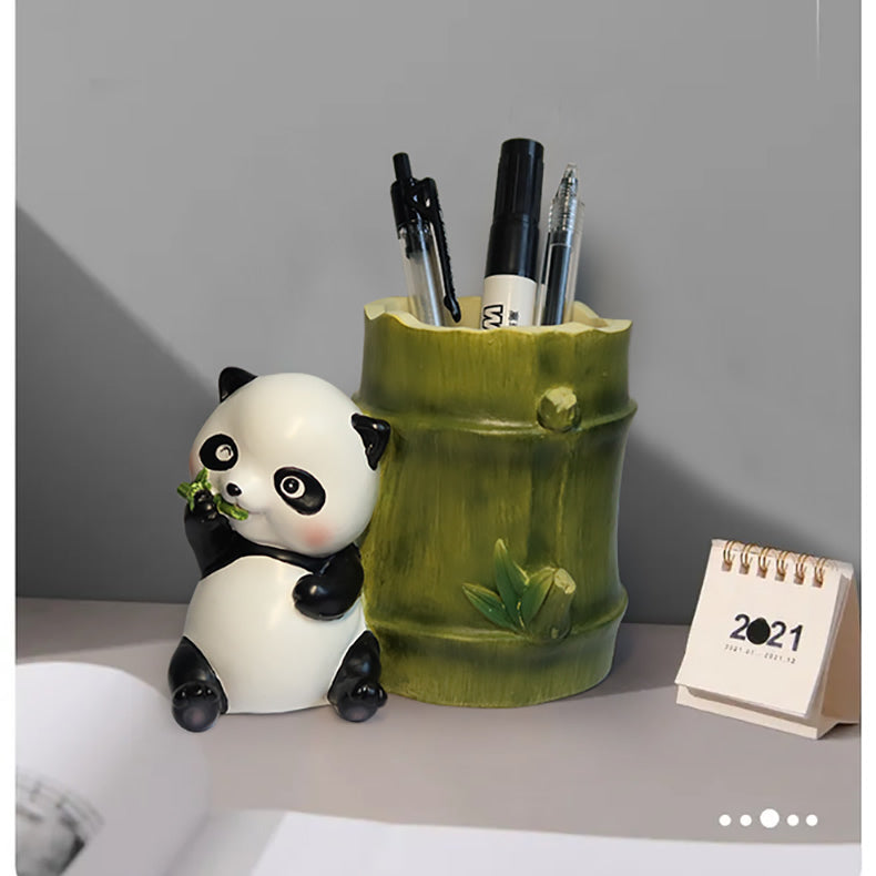 Panda Pen Holder & Desk Organizer - Adorable Bamboo-Inspired Design for Home & Office