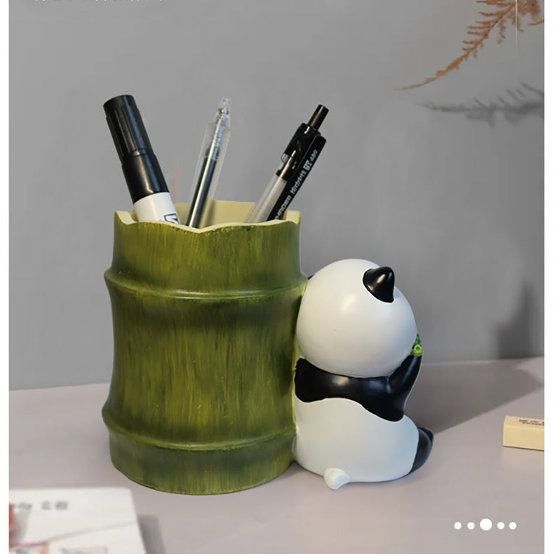 Panda Pen Holder & Desk Organizer - Adorable Bamboo-Inspired Design for Home & Office