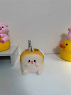 Cute Toast - Shaped Desk Pen Holder, Kawaii Office & School Organizer