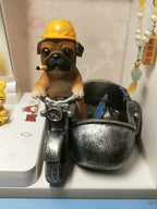 Novelty Dog Riding Motorcycle Ashtray, Creative Resin Cigarette Ash Holder