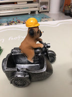 Novelty Dog Riding Motorcycle Ashtray, Creative Resin Cigarette Ash Holder