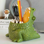 Cute Dinosaur Desk Organizer - Pen Holder, Storage & Succulent Planter