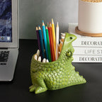 Cute Dinosaur Desk Organizer - Pen Holder, Storage & Succulent Planter
