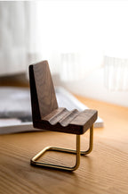 Mini Chair - Shaped Wooden Phone Stand, Decorative Cell Phone Holder for Desk