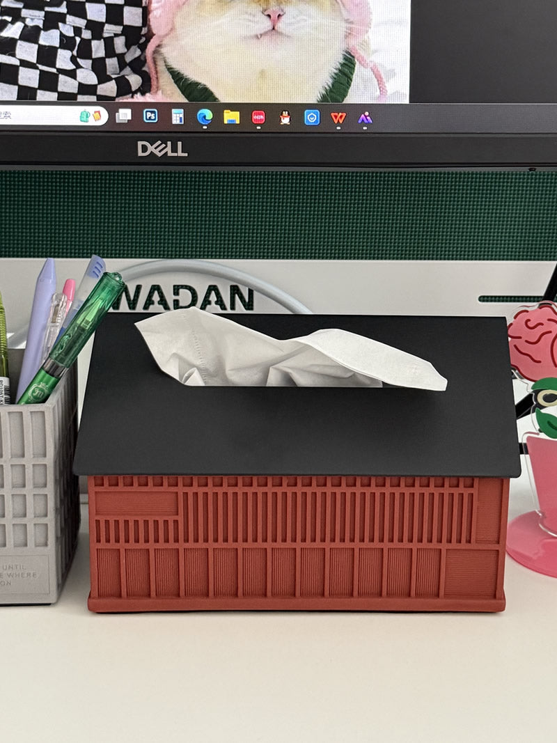 Modern Concrete House Tissue Box – Unique Cement Home Decor Tissue Holder