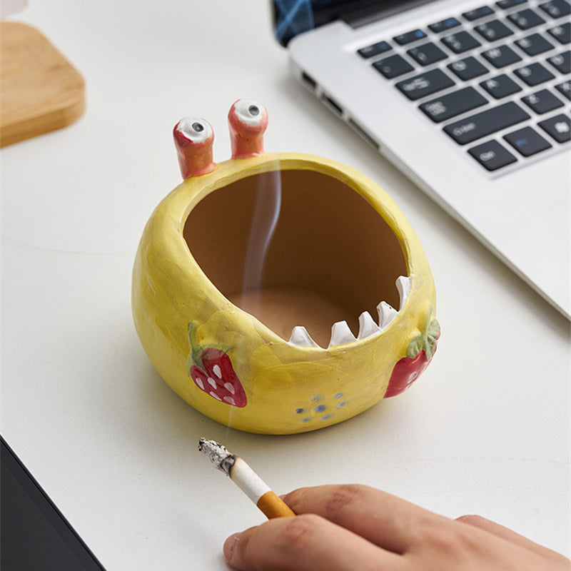 Cartoon Monster - Shaped Ceramic Ashtray, Cute Decorative Cigarette Ashtray