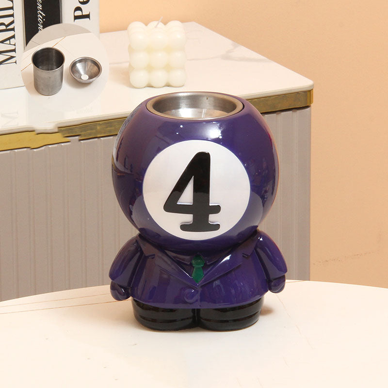 Billiard Ball - Shaped Pen Holder & Ashtray, 2 - in - 1 Desk Organizer Decor