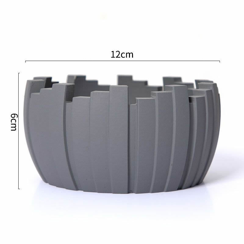 Cement Ashtray with Geometric Art, Modern Minimalist Cigarette Ashtray