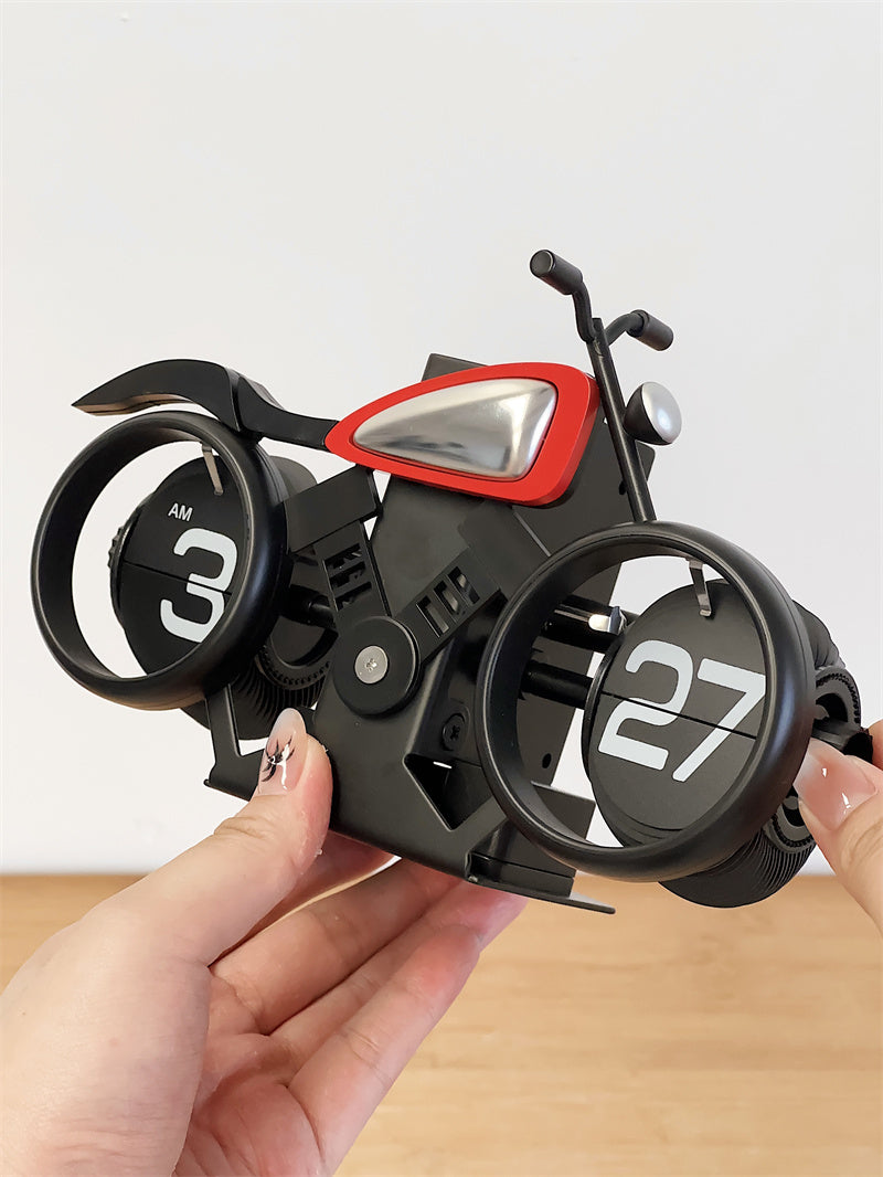 Motorcycle - Shaped Flip - Clock, Unique Decorative Timepiece