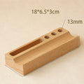 Wooden Desk Organizer with Pen Holders and Card Slot, Multi - Compartment Desktop Storage