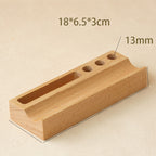 Wooden Desk Organizer with Pen Holders and Card Slot, Multi - Compartment Desktop Storage