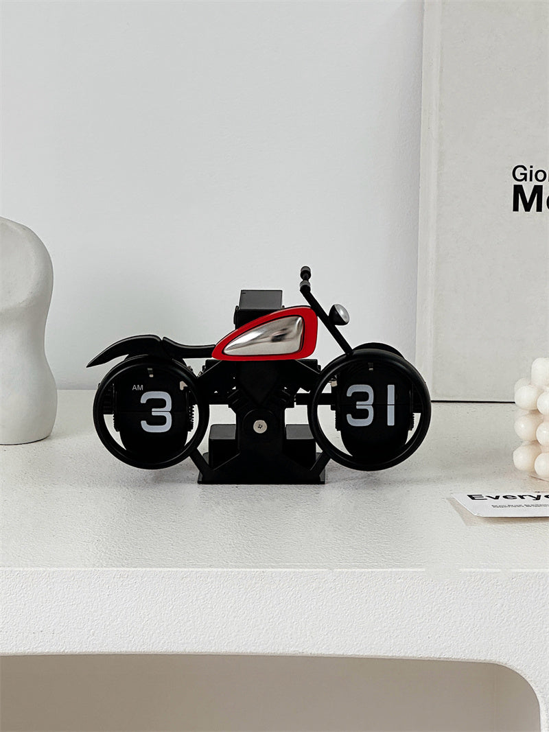 Motorcycle - Shaped Flip - Clock, Unique Decorative Timepiece