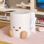 Ceramic Smiley Face Roll - Shaped Tissue Box, Cute Decorative Tissue Holder