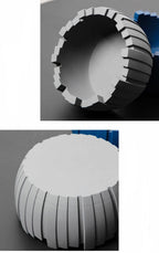 Cement Ashtray with Geometric Art, Modern Minimalist Cigarette Ashtray