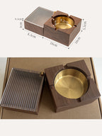 Wooden Cigarette Case with Ashtray, 2 - in - 1 Smoking Accessory Organizer