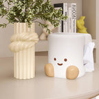 Ceramic Smiley Face Roll - Shaped Tissue Box, Cute Decorative Tissue Holder