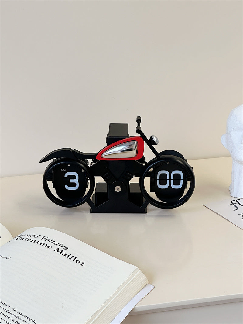 Motorcycle - Shaped Flip - Clock, Unique Decorative Timepiece