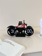 Motorcycle - Shaped Flip - Clock, Unique Decorative Timepiece