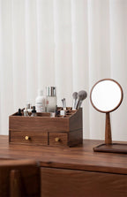 Wooden Makeup and Skincare Organizer, Multi - Compartment Desk Tidy for Beauty Products