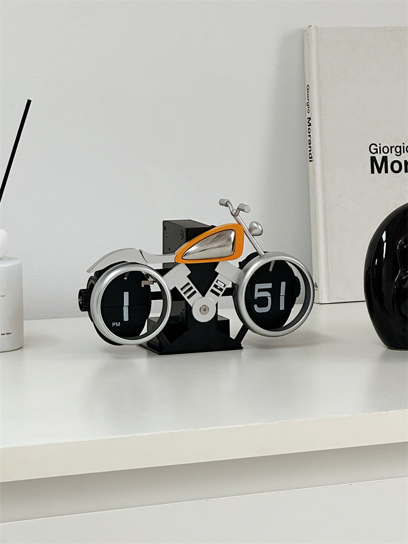 Motorcycle - Shaped Flip - Clock, Unique Decorative Timepiece