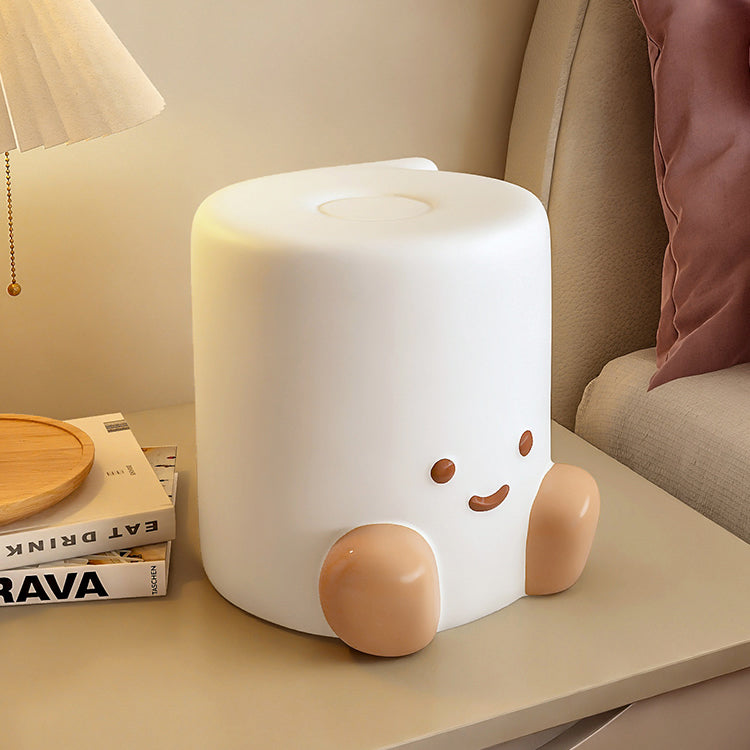 Ceramic Smiley Face Roll - Shaped Tissue Box, Cute Decorative Tissue Holder