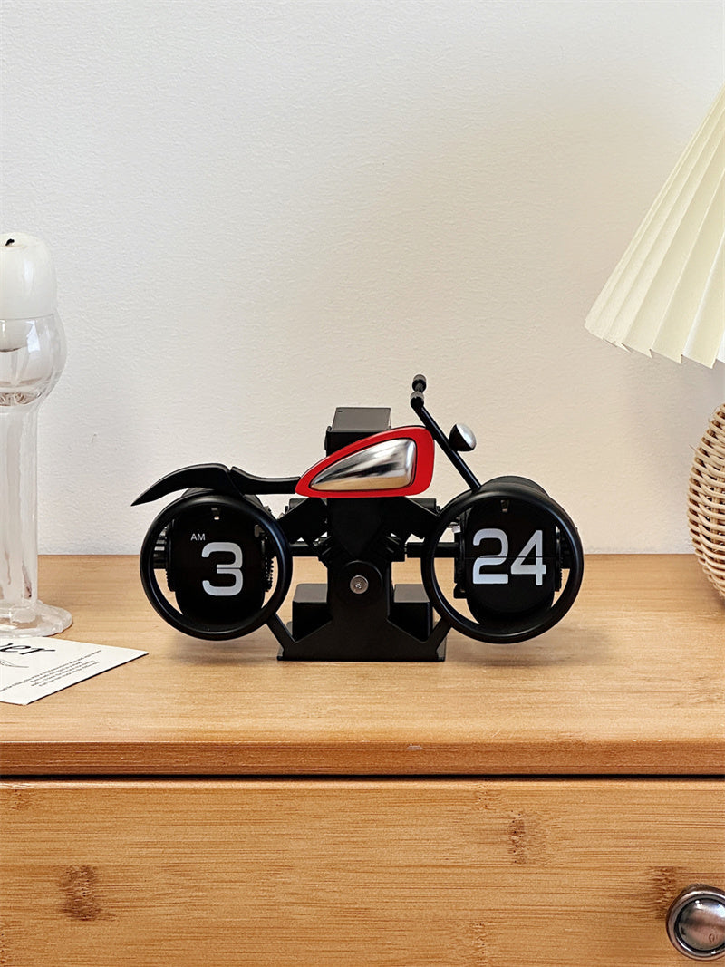 Motorcycle - Shaped Flip - Clock, Unique Decorative Timepiece