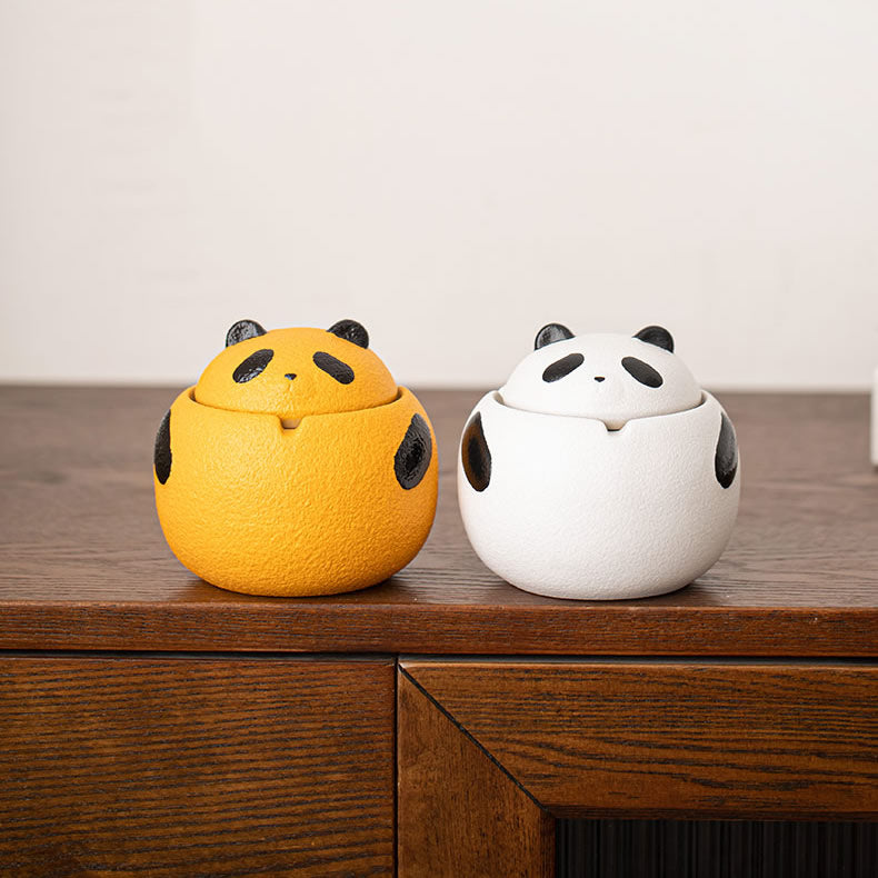 Panda - Shaped Ceramic Ashtray, Cute Animal - Themed Cigarette Ashtray