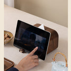 Cat - Shaped Wooden Tissue Box with Phone Stand, Cute Decorative Tissue Holder