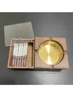 Wooden Cigarette Case with Ashtray, 2 - in - 1 Smoking Accessory Organizer