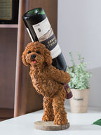 Adorable Resin Teddy Wine Bottle Holder & Decorative Dog Figurine