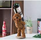 Adorable Resin Teddy Wine Bottle Holder & Decorative Dog Figurine