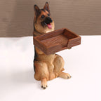 Resin Wolfdog Desk Decor Figurine ,Office Business Card Holder