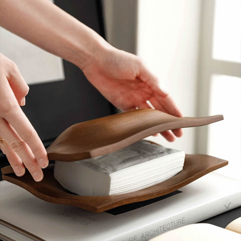 Modern Wooden Tissue Box – Minimalist Magnetic Lid Tissue Holder for Home, Office & Living Room Décor