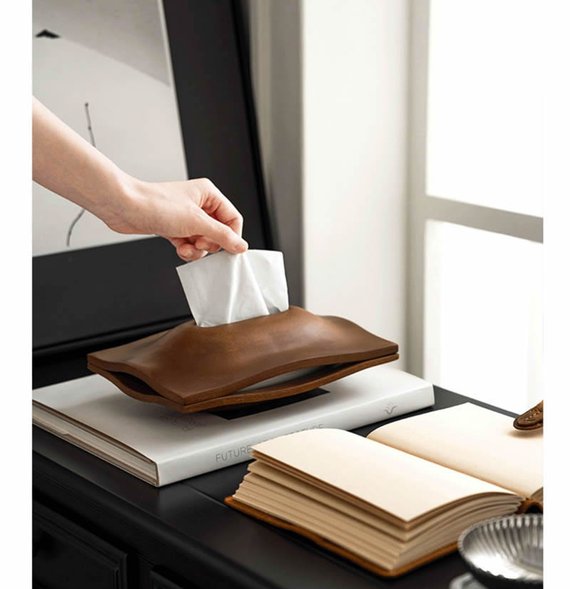 Modern Wooden Tissue Box – Minimalist Magnetic Lid Tissue Holder for Home, Office & Living Room Décor