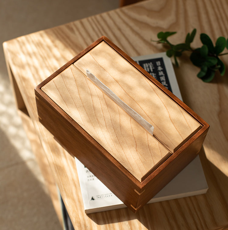 Modern Wood Tissue Box,for Living Room, Bedroom & Office